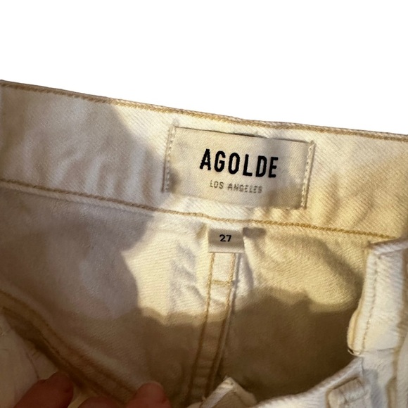 AGOLDE White Pieced Angled Straight-leg Jeans Size 27 - Picture 3 of 5